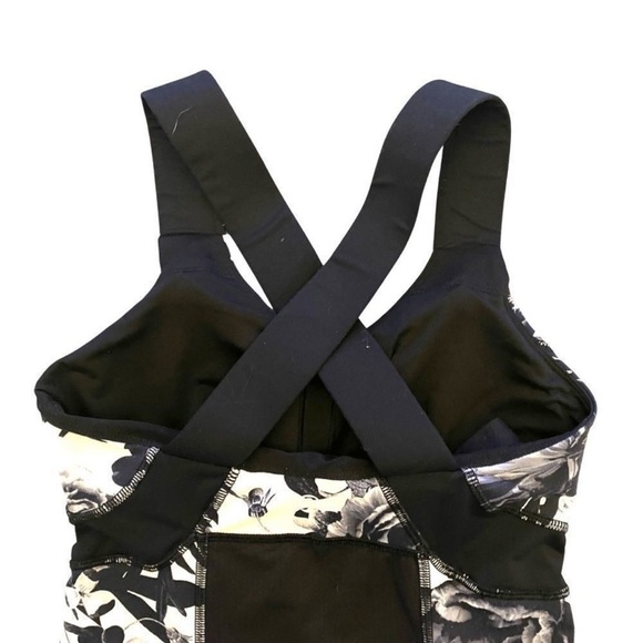 Lululemon Push Ur Your Limits Tank Brisk Bloom Black White Size 4 - Picture 6 of 10